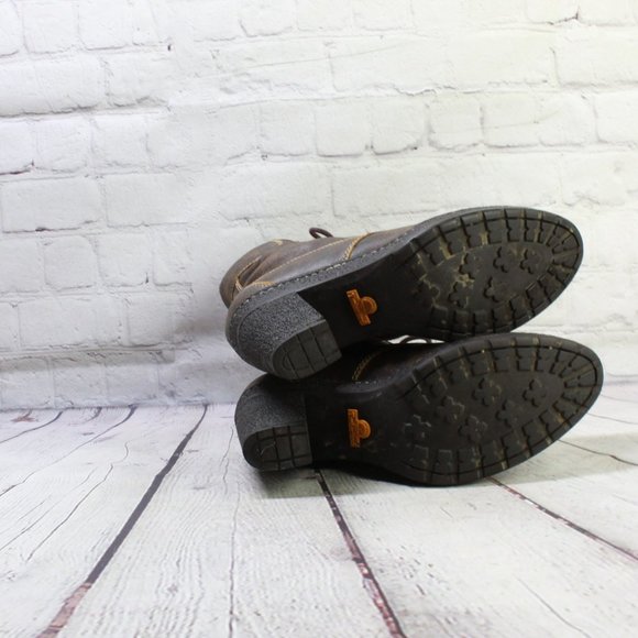 TIMBERLAND Brown Leather Chunky Heel Lace Up Winter Boots Size 7.5 M - Picture 10 of 10